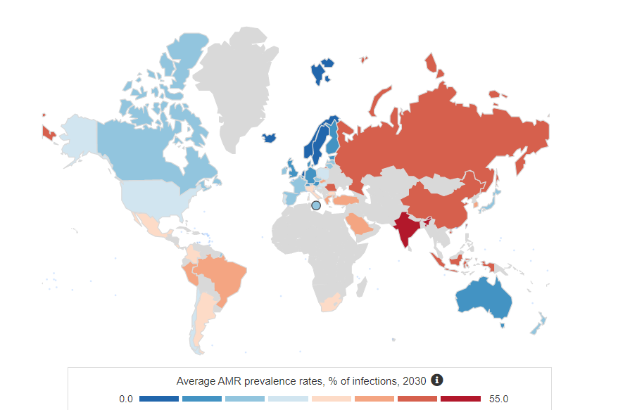 Antimicrobial resistance world map