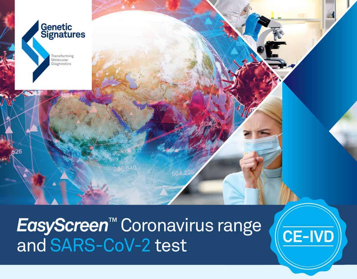 Genetic Signatures Ce Ivd Approval Now Received For Easyscreen™ Sars Cov 2 Detection Kit